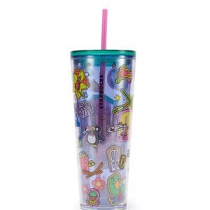 🎉Starbucks Disney's Hollywood Studios Tumbler Cup Straw Pin Pack Authentic New